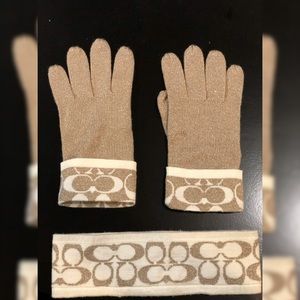 Matching COACH gloves and head-wrap